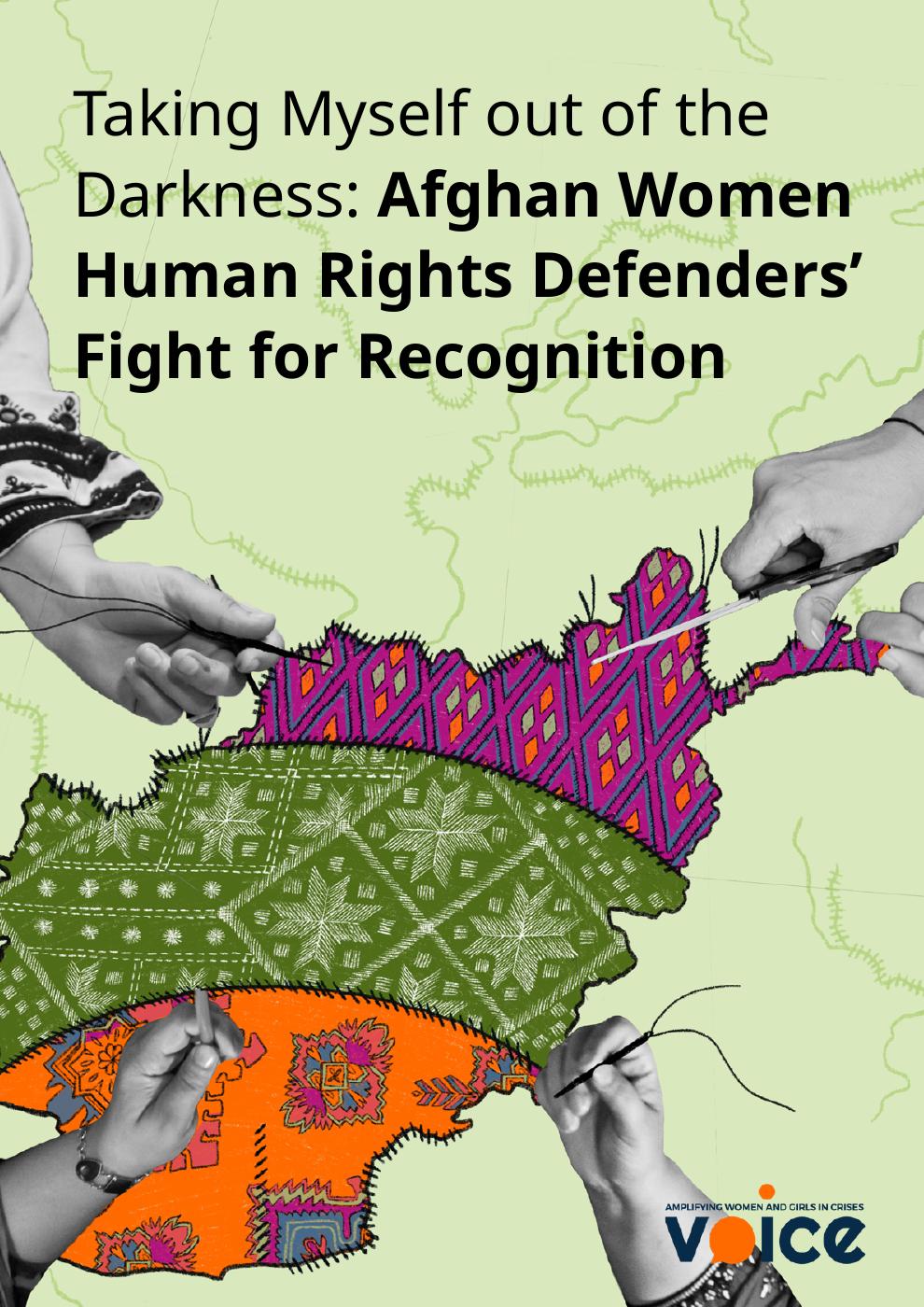 Cover of the report: hands stitching a map of Afghanistan from coloured textiles on a green background